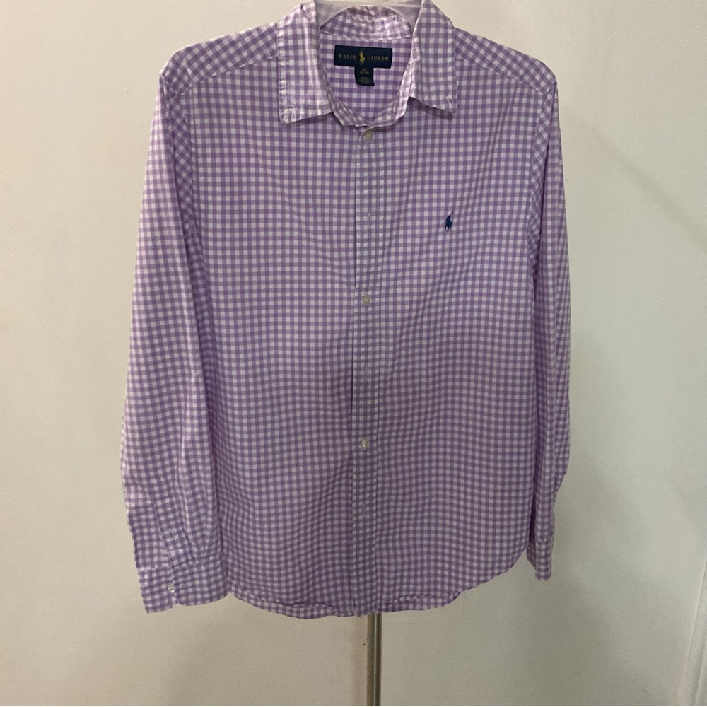 Polo Ralph Lauren Button Down Lilac Long Sleeve Size 18